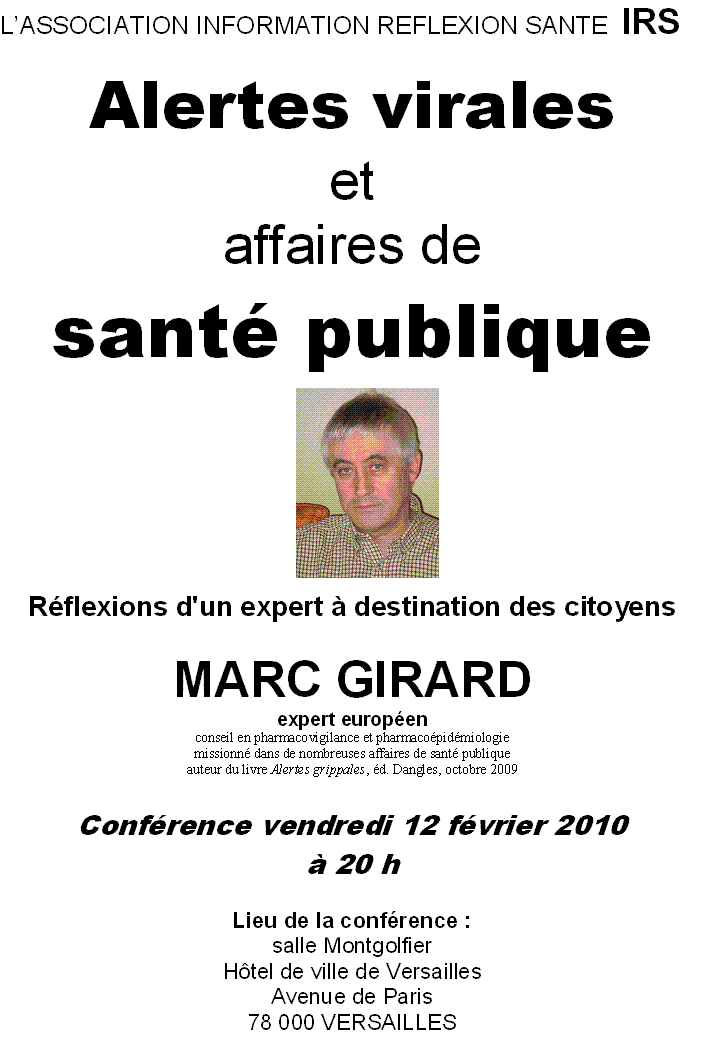 Conférence-débat à Versailles (78000) - Dr Marc Girard